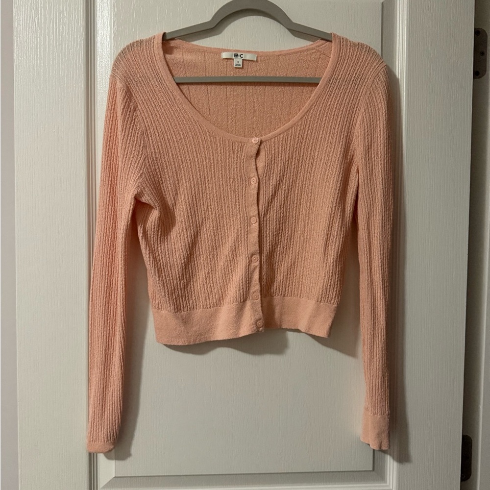 Uniqlo Pink Ribbed Cardigan size S